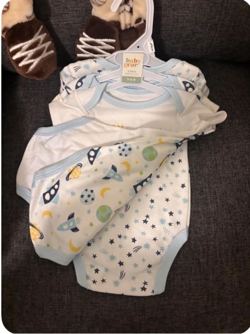 Onesies and football onesie-NEW WITH TAGS, the sweater/shorts worn 2 or 3 times